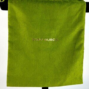 Tory Burch Lime Green Velvet Microfiber Drawstring Dust Bag 13x13